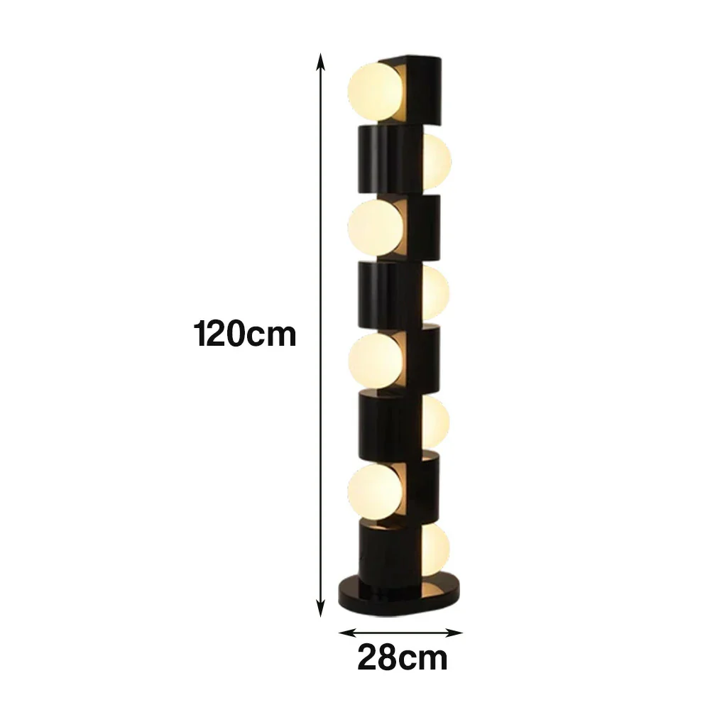 LIVARA Floor Lamp Easy-Change E27 Bulb Metal Body Corrosion-Resistant Stable Base - Black - Image 5