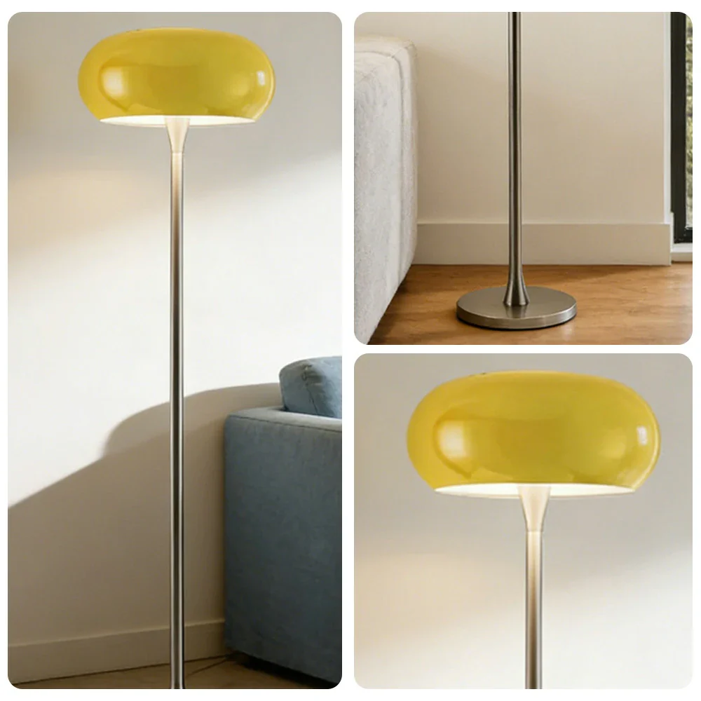 LIVARA Floor Lamp Soft Eye-Friendly Lighting Iron Shade PMMA Light Panel Premium Finish - Yellow - Image 3