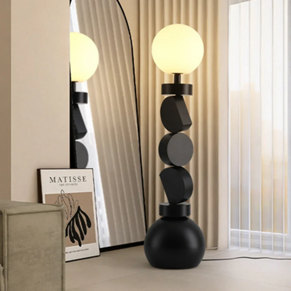 LIVARA Floor Lamp Three-Mode Lighting Iron Frame High-Transparency Shade Artistic Design - Image 2