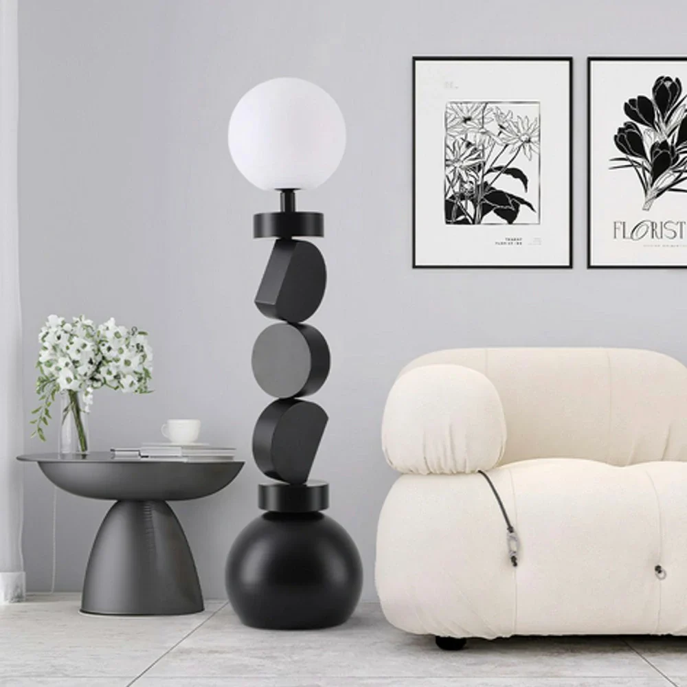 LIVARA Floor Lamp Three-Mode Lighting Iron Frame High-Transparency Shade Artistic Design - Image 4