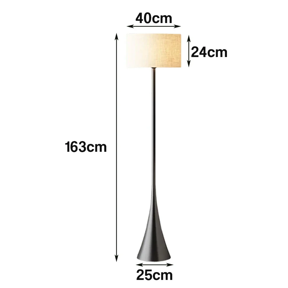 LIVARA Floor Lamp Three-Mode Lighting Vintage Fabric Shade Iron Base Triangular Stable Design - Image 5