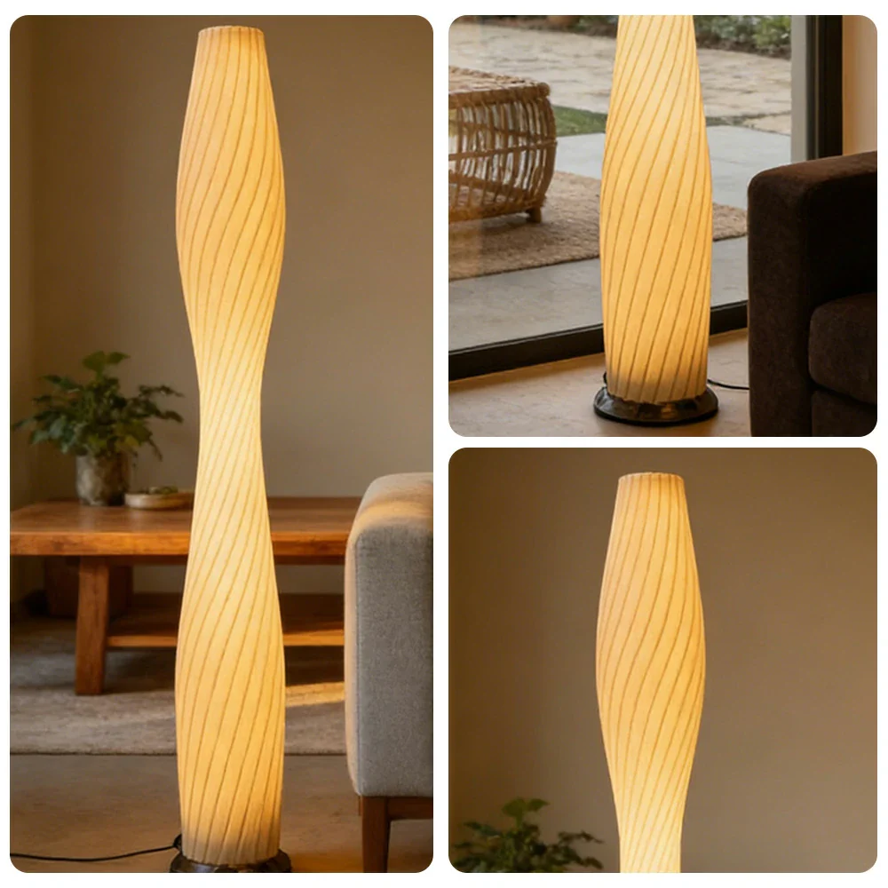 LIVARA Floor Lamp Flicker-Free Eye-Care Lighting Iron Body Rose Gold Colour High-Transparency Shade Stable Design - Image 3