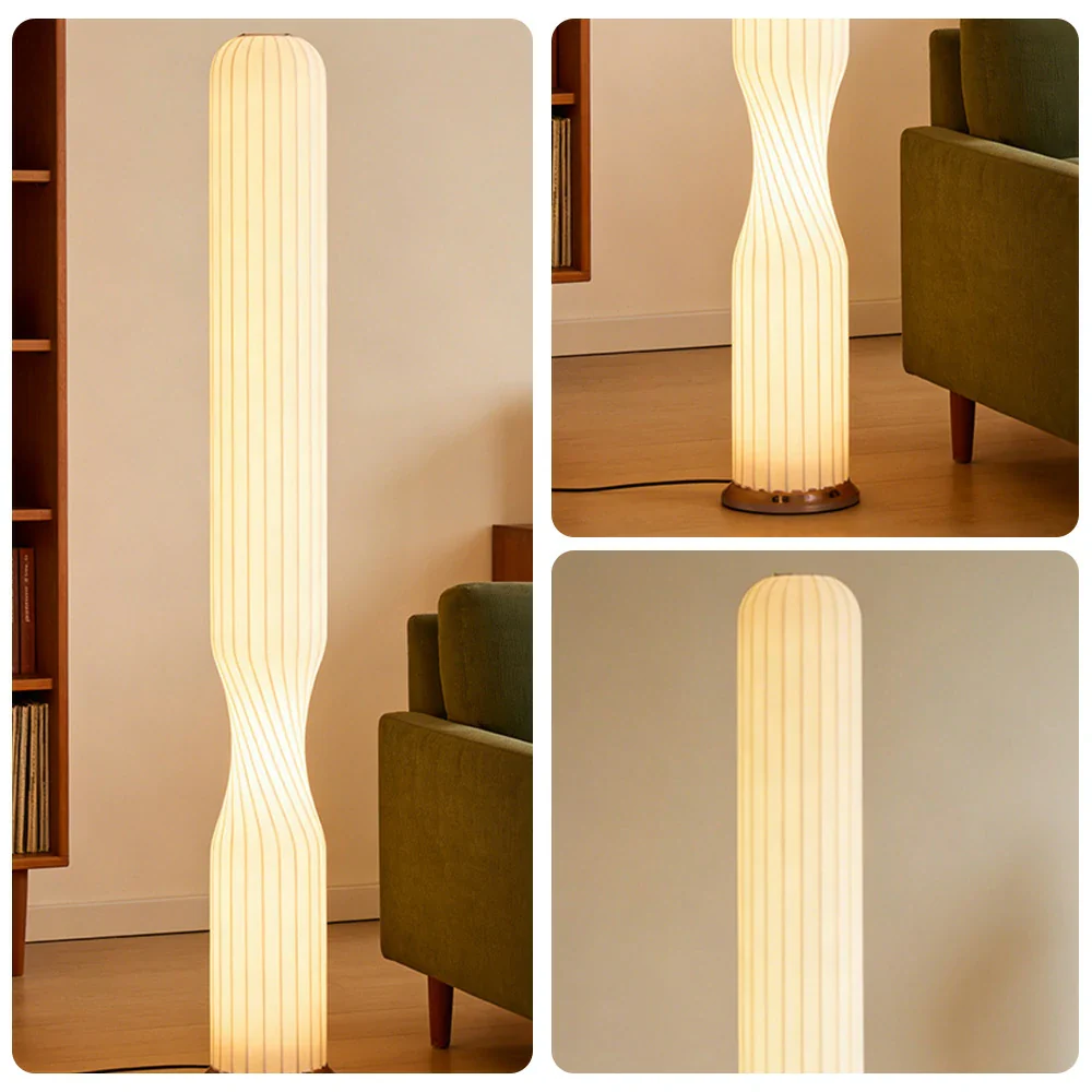 LIVARA Floor Lamp Soft Eye-Friendly Light Iron Frame Rose Gold Colour Clear Shade Tip-Resistant Base - Image 3