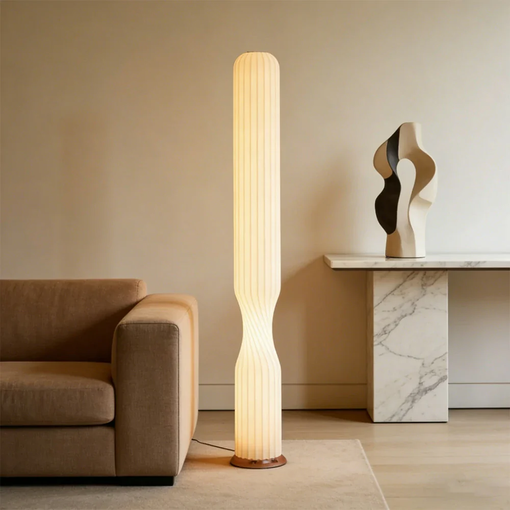LIVARA Floor Lamp Soft Eye-Friendly Light Iron Frame Rose Gold Colour Clear Shade Tip-Resistant Base - Image 4
