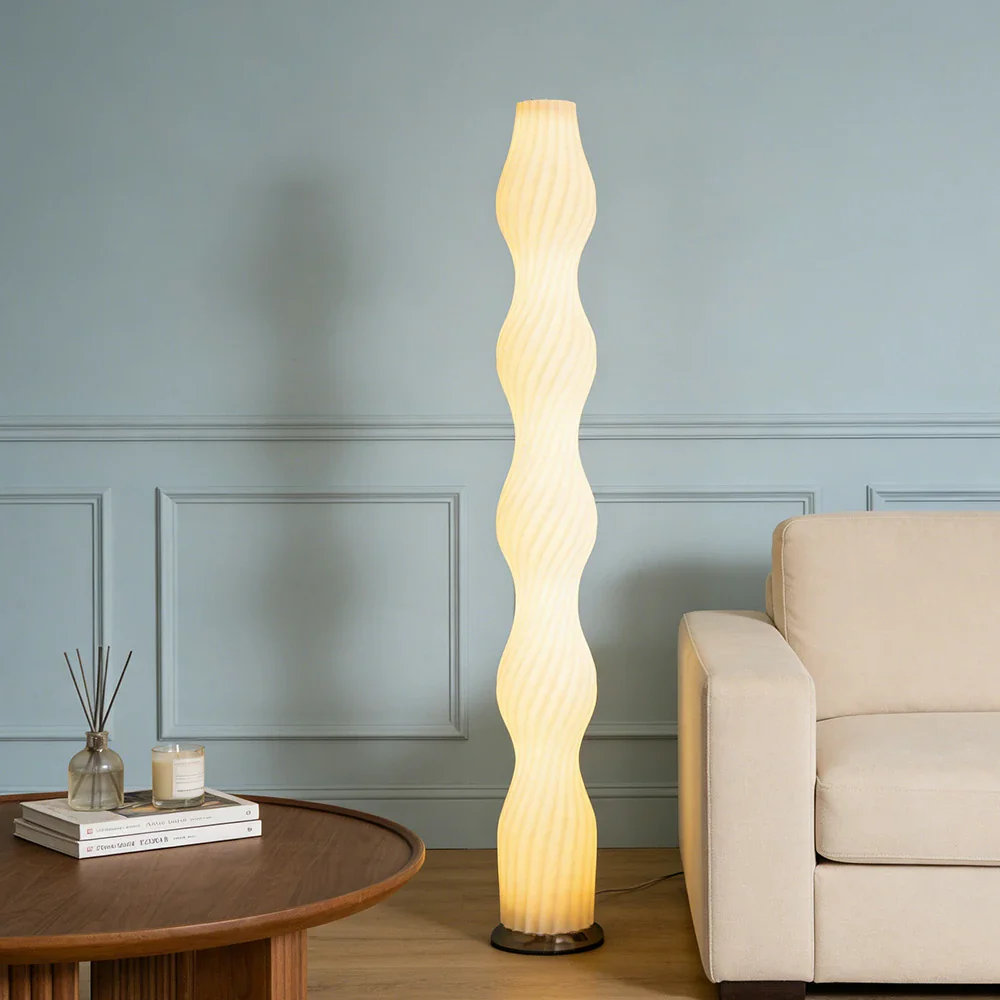 LIVARA Floor Lamp Comfortable Lighting Iron Body Rose Gold Colour Clear Shade Heavy-Duty Base - Image 2