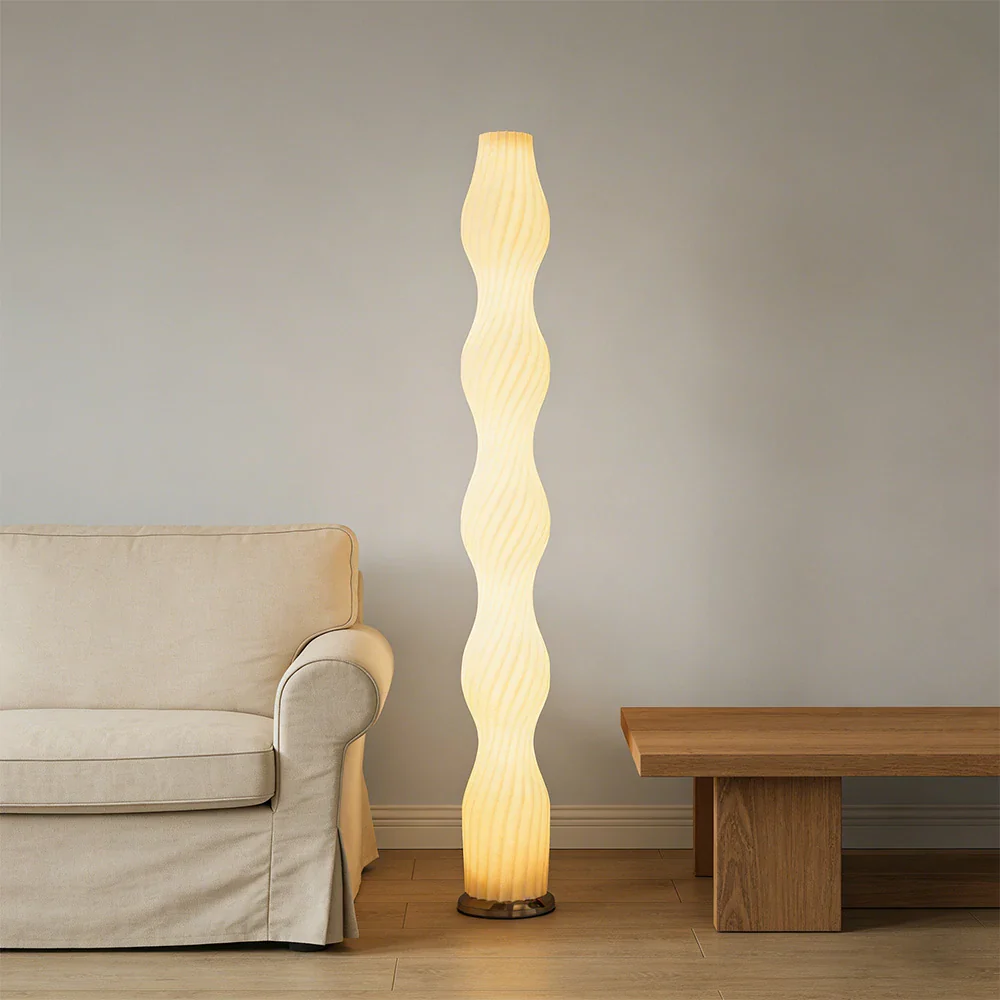 LIVARA Floor Lamp Comfortable Lighting Iron Body Rose Gold Colour Clear Shade Heavy-Duty Base - Image 4