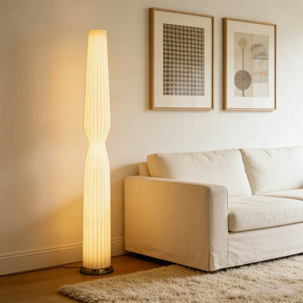 LIVARA Floor Lamp Eye-Care Lighting Iron Frame Rose Gold Colour High-Transparency Shade Modern Look - Image 4