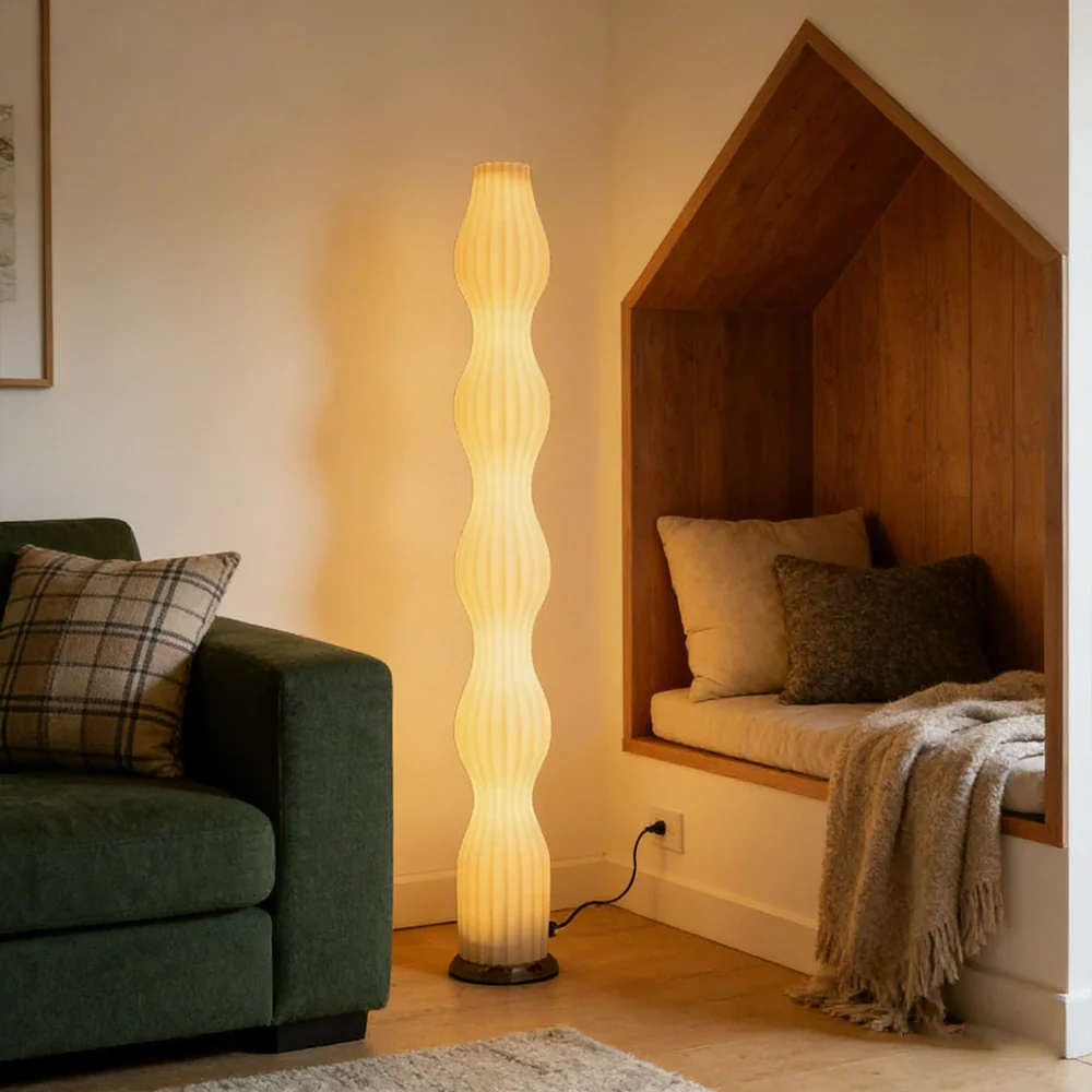 LIVARA Floor Lamp Eye-Friendly Light Iron Body Rose Gold Colour Clear Shade Minimalist Style - Image 2