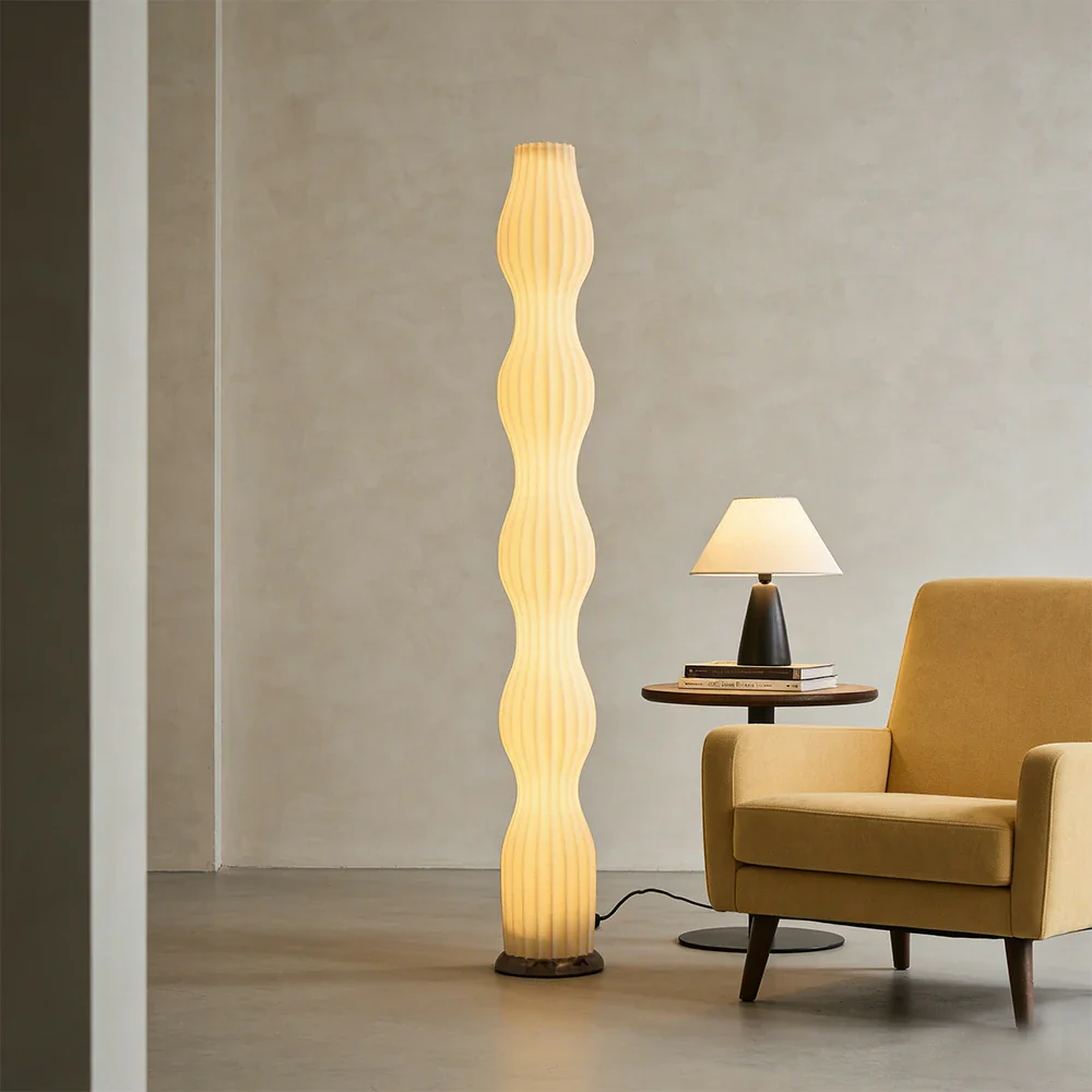 LIVARA Floor Lamp Eye-Friendly Light Iron Body Rose Gold Colour Clear Shade Minimalist Style - Image 4