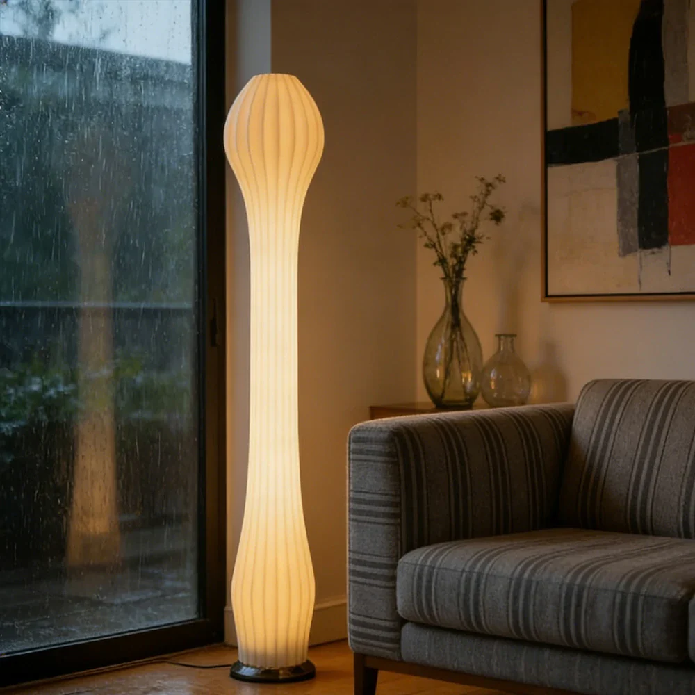 LIVARA Floor Lamp Flicker-Free Lighting Iron Frame Rose Gold Colour Clear Shade for Modern Homes - Image 2