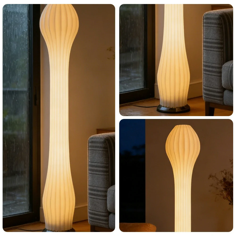 LIVARA Floor Lamp Flicker-Free Lighting Iron Frame Rose Gold Colour Clear Shade for Modern Homes - Image 3