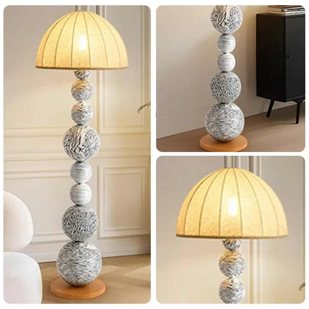 LIVARA Floor Lamp Three-Mode Lighting Flicker-Free Linen Shade Zebra Pattern Design - Image 3