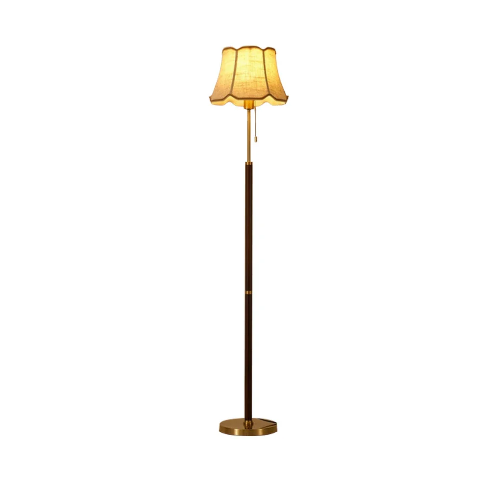 LIVARA Premium Floor Lamp Soft Lighting Fabric Shade Precision Brass Body Weighted Stable Base Luxury Style