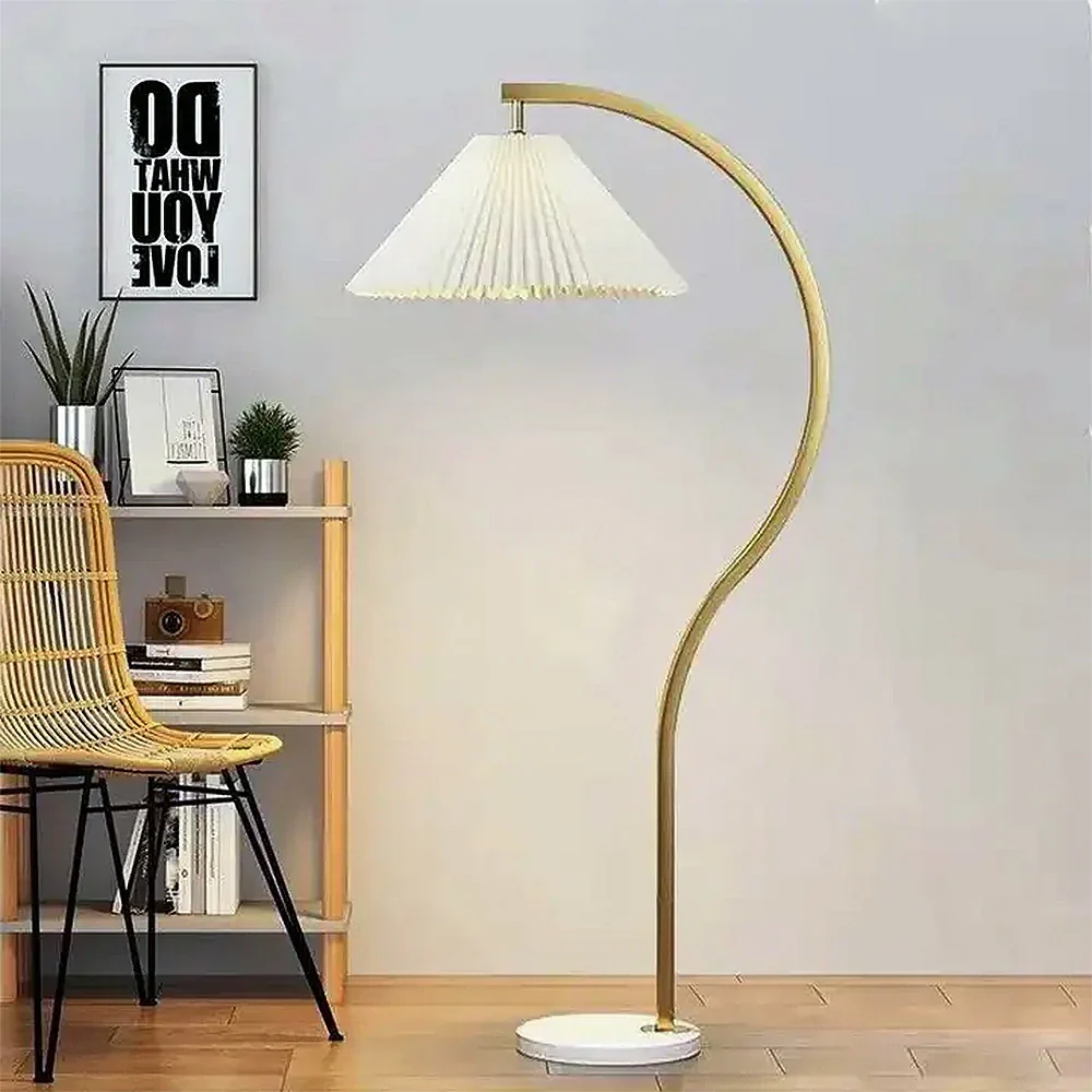 LIVARA Floor Lamp Three-Mode Lighting Fabric Shade Iron Body Marble Base Stable Design - Wood - Image 2