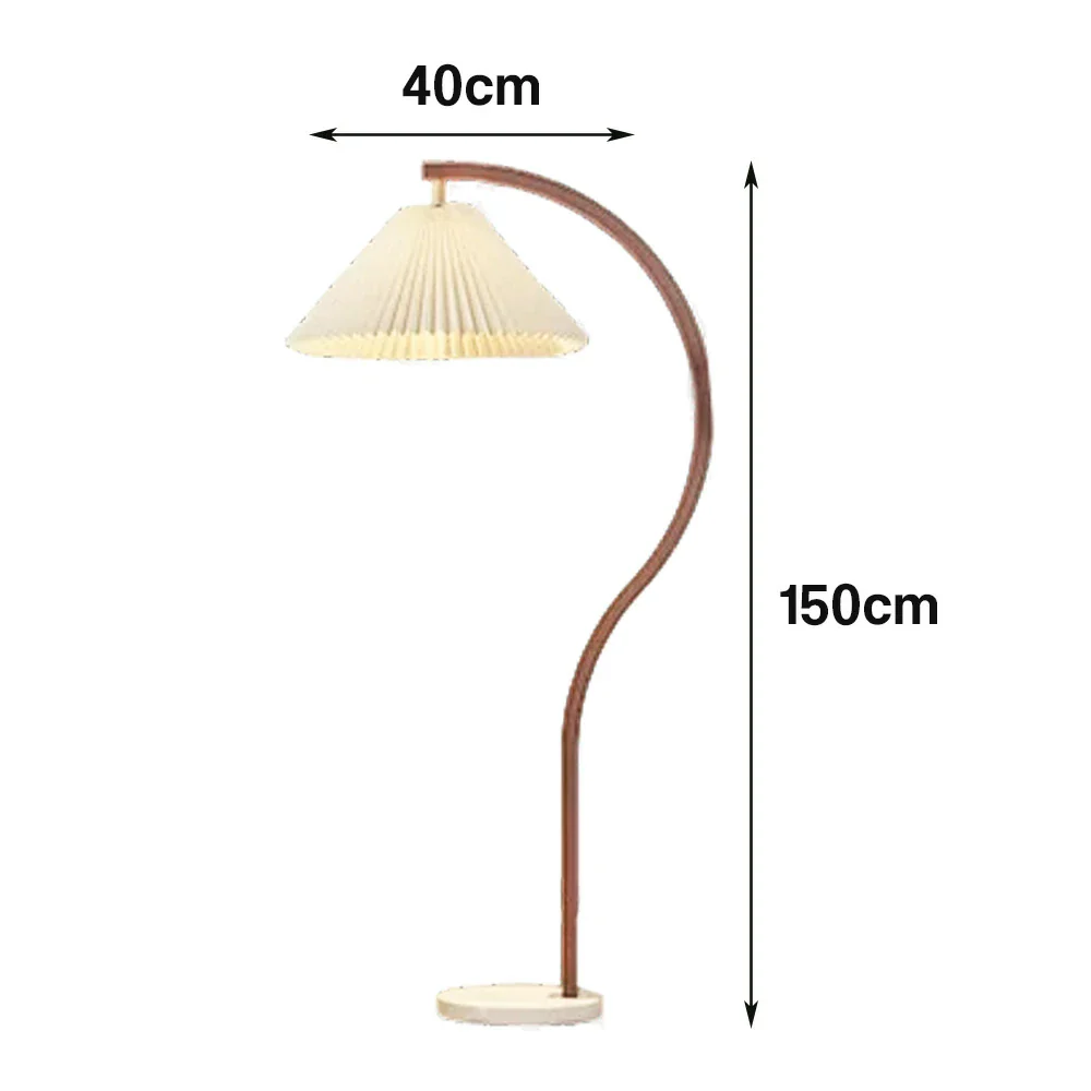 LIVARA Floor Lamp Three-Mode Lighting Fabric Shade Iron Body Marble Base Stable Design - Walnut - Image 5