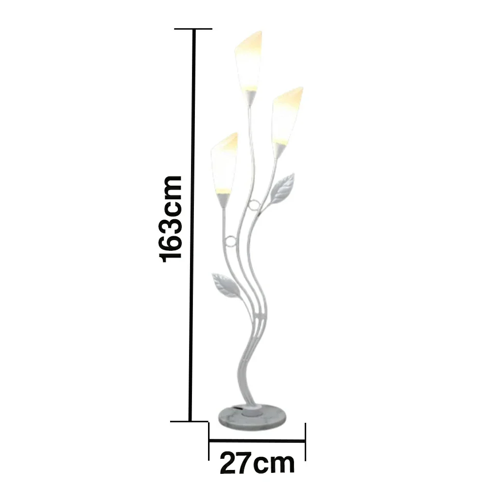 LIVARA Floor Lamp 7/12W Soft Ambient Lighting Acrylic Shade Triple-Light Stable Base Artistic Design - White - Image 5