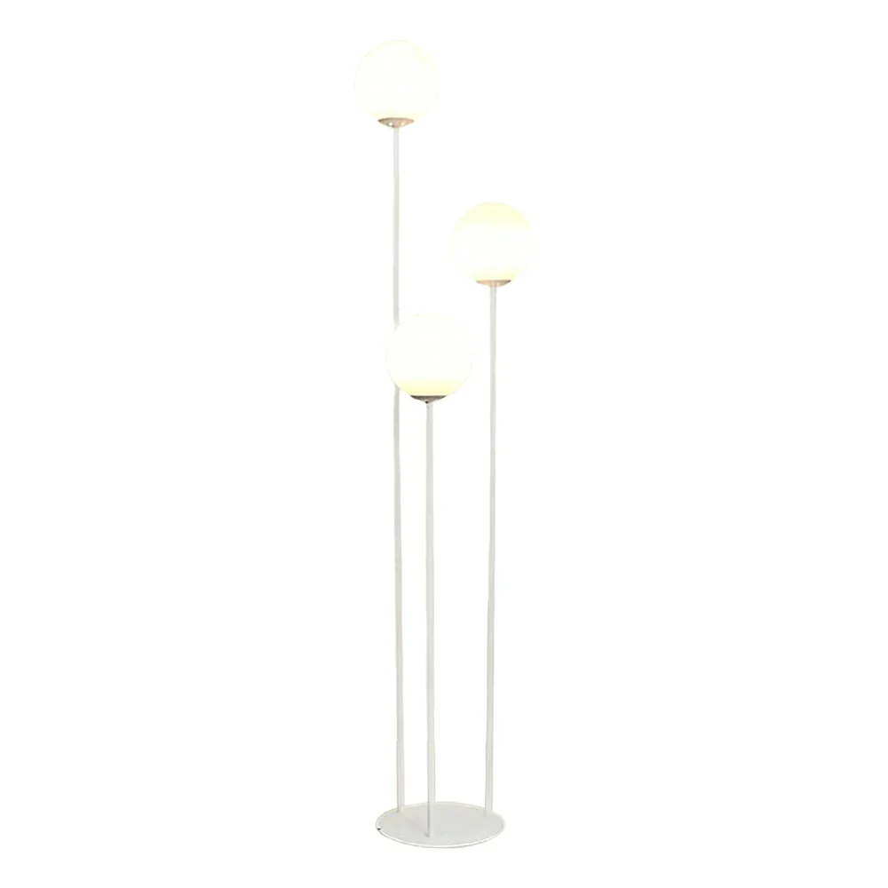 LIVARA Floor Lamp 9/12W Soft Ambient Lighting Milk-White Glass Shade Stable Base Modern Luxury Design - White