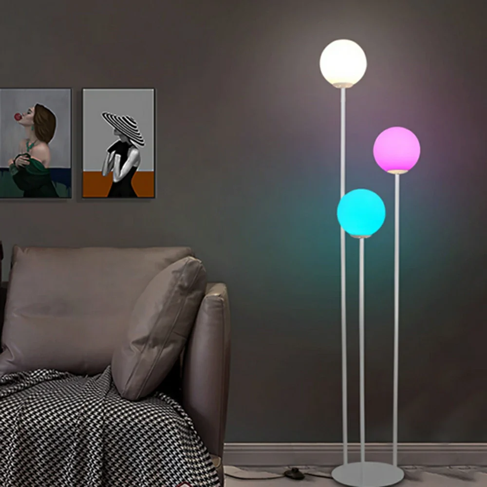 LIVARA Floor Lamp 9/12W Soft Ambient Lighting Milk-White Glass Shade Stable Base Modern Luxury Design - White - Image 4