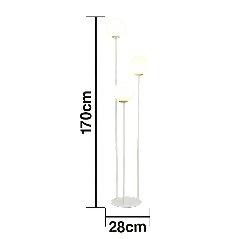 LIVARA Floor Lamp 9/12W Soft Ambient Lighting Milk-White Glass Shade Stable Base Modern Luxury Design - White - Image 5