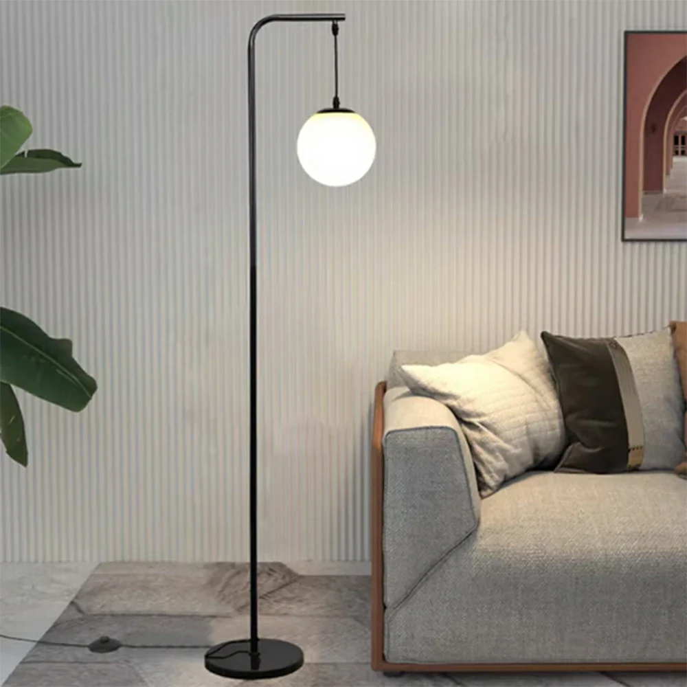 LIVARA Floor Lamp 9/12W 3 Lighting Modes Soft Ambient Lighting Glass Shade Stable Weighted Base - Black - Image 2