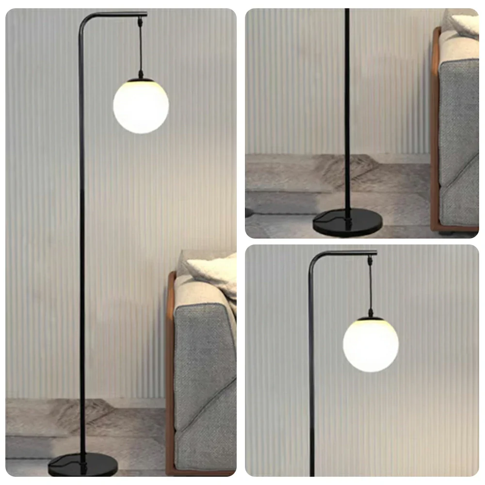 LIVARA Floor Lamp 9/12W 3 Lighting Modes Soft Ambient Lighting Glass Shade Stable Weighted Base - Black - Image 3