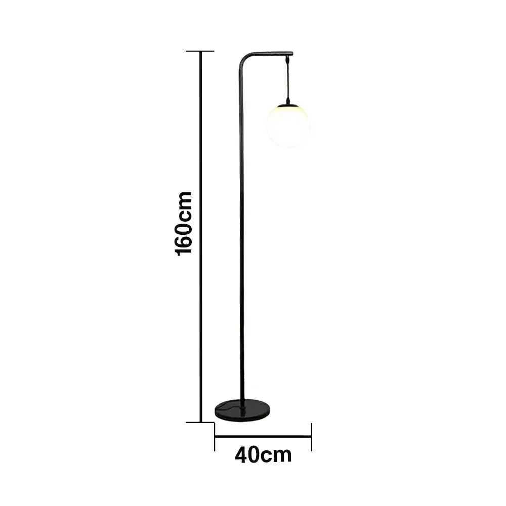 LIVARA Floor Lamp 9/12W 3 Lighting Modes Soft Ambient Lighting Glass Shade Stable Weighted Base - Black - Image 5