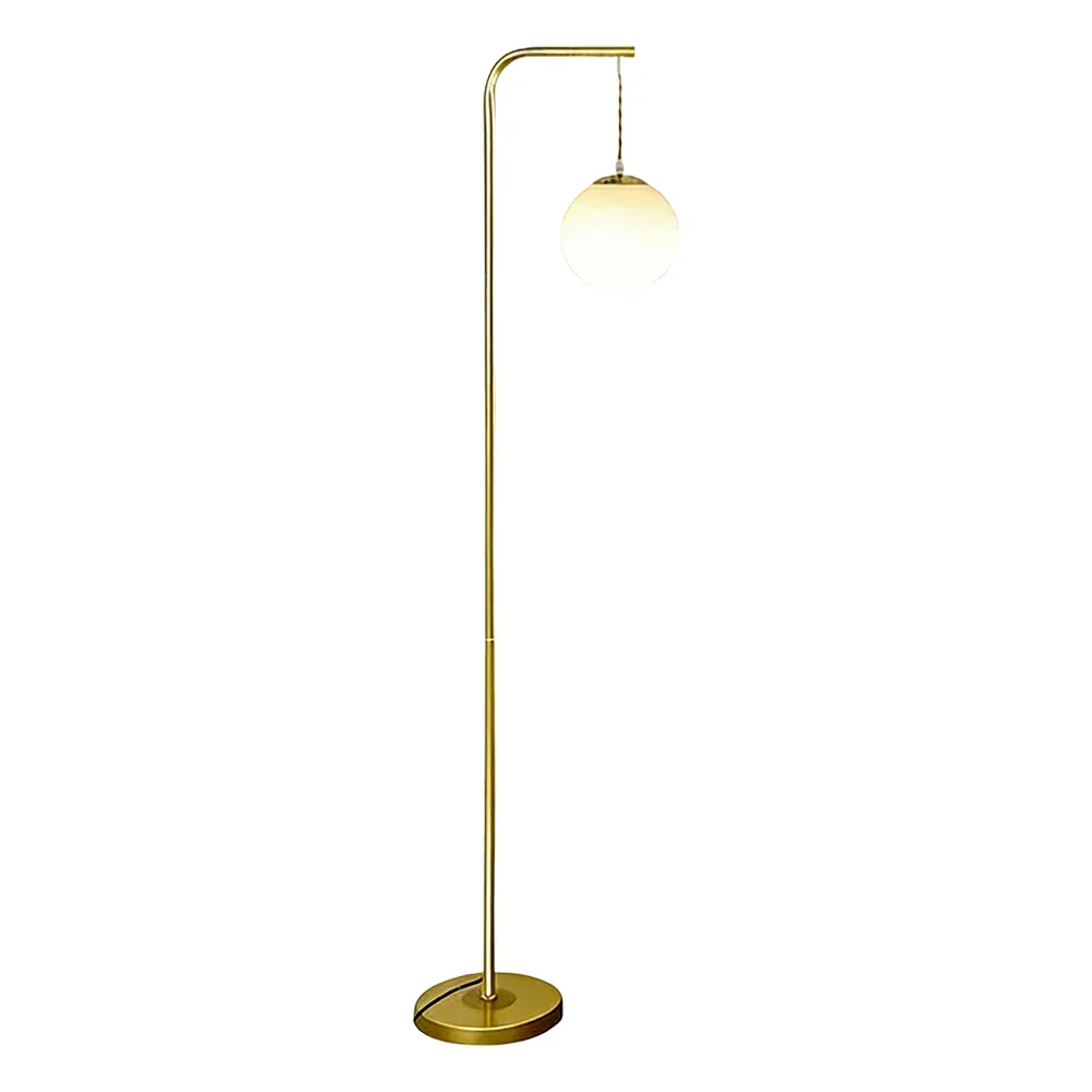 LIVARA Floor Lamp 9/12W 3 Lighting Modes Soft Ambient Lighting Glass Shade Stable Weighted Base - Gold