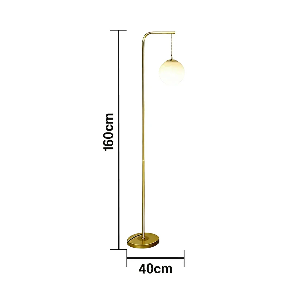 LIVARA Floor Lamp 9/12W 3 Lighting Modes Soft Ambient Lighting Glass Shade Stable Weighted Base - Gold - Image 5