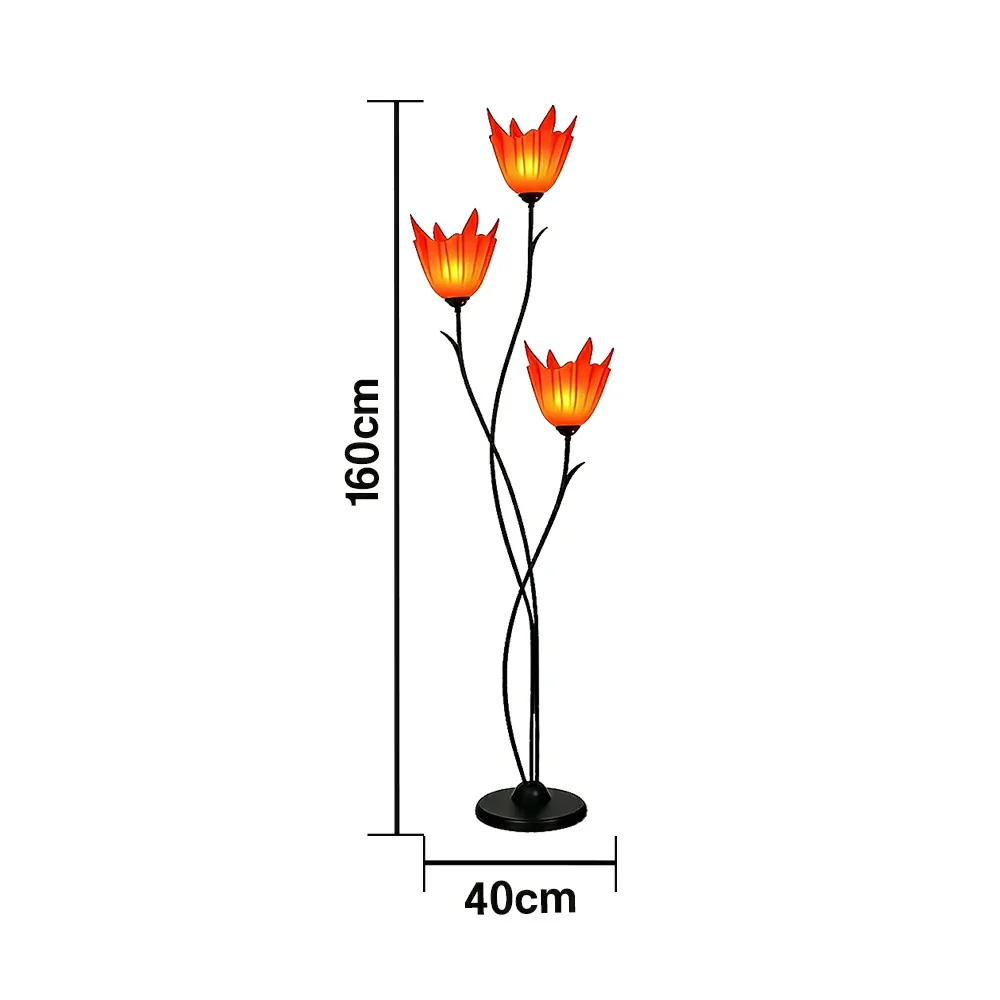 LIVARA 7/12W Floor Lamp 3 Lighting Modes Soft Ambient Lighting Acrylic Shade Foot Switch Stable Base - Black&Red - Image 5