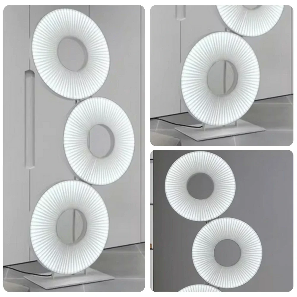 LIVARA Floor Lamp All-Around Ambient Lighting Metal Frame Weighted Base Modern Ring Design - Image 3