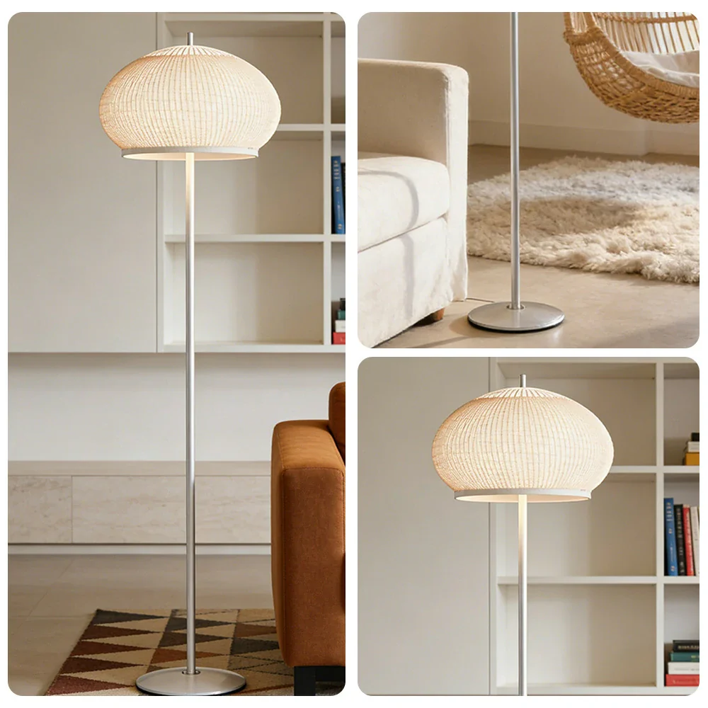 LIVARA Floor Lamp 50W Soft Ambient Lighting Fabric Shade Carbon Steel Frame LED Energy-Efficient - Image 3