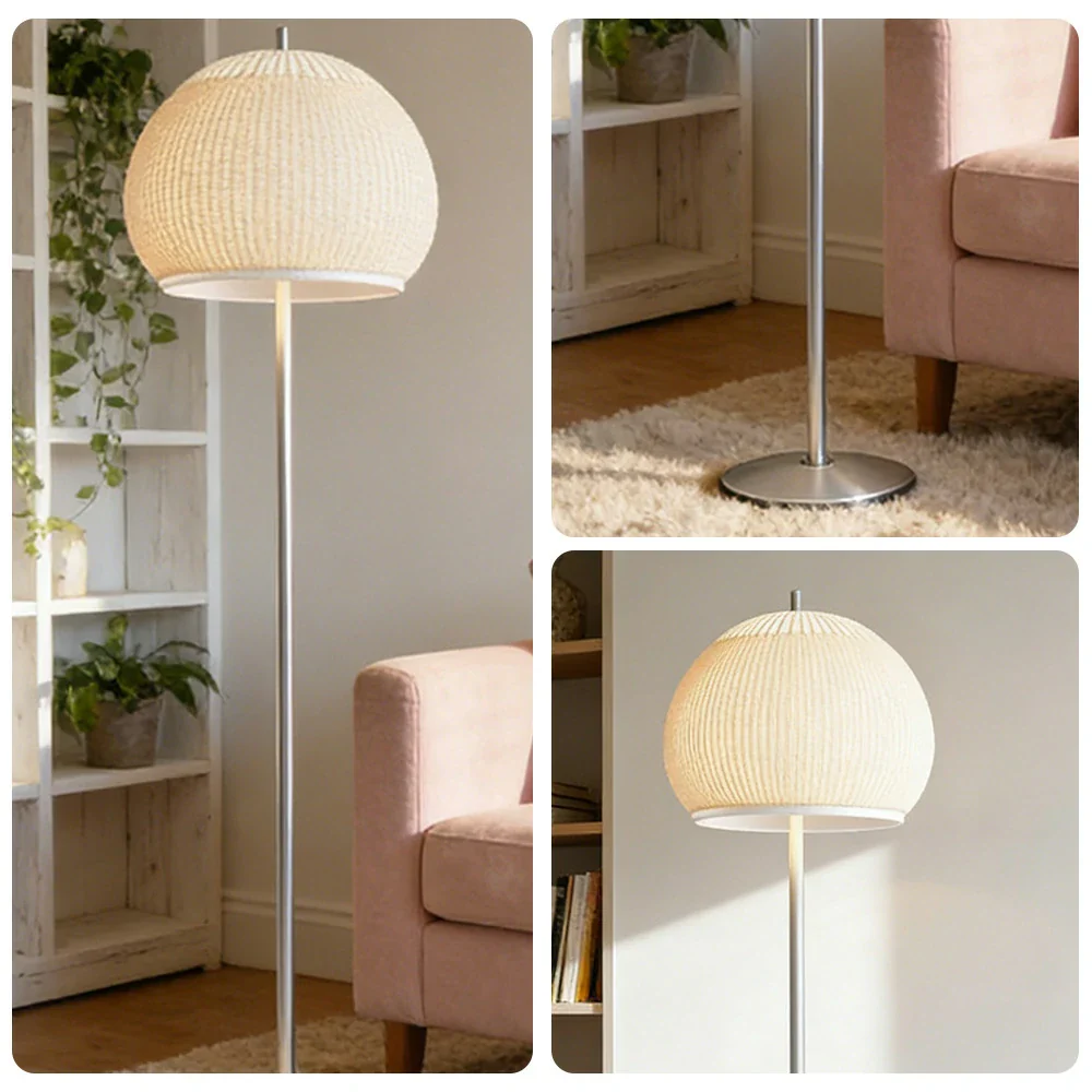 LIVARA Floor Lamp 60W Soft Ambient Lighting Fabric Shade Carbon Steel Frame LED Energy-Efficient - Image 3