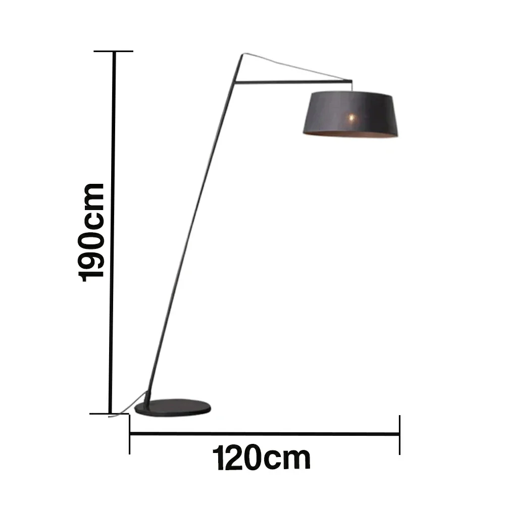 LIVARA Floor Lamp Soft Ambient Lighting Fabric Shade Black Metal Frame Stable Base Multi-Scene Use - Image 5