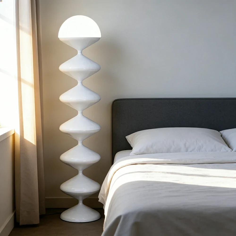 LIVARA Floor Lamp Soft Ambient Lighting Premium Finish White Metal Body Stable Base Modern Style - Image 4