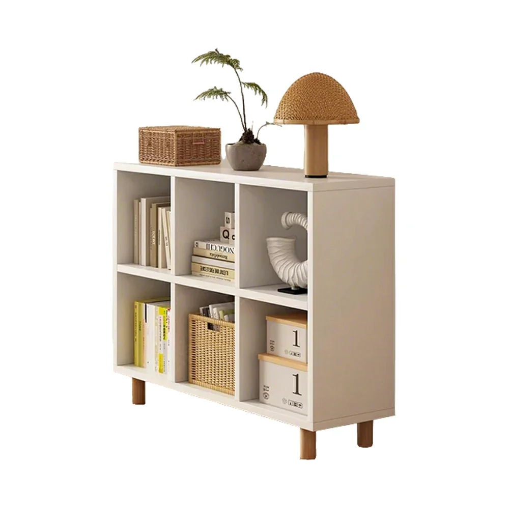 LIVARA Solid Wood Storage Cabinet with Legs - 4/6-Cube Organiser, Sturdy Open Shelving for Living Room & Bedroom - Warm White - Image 2