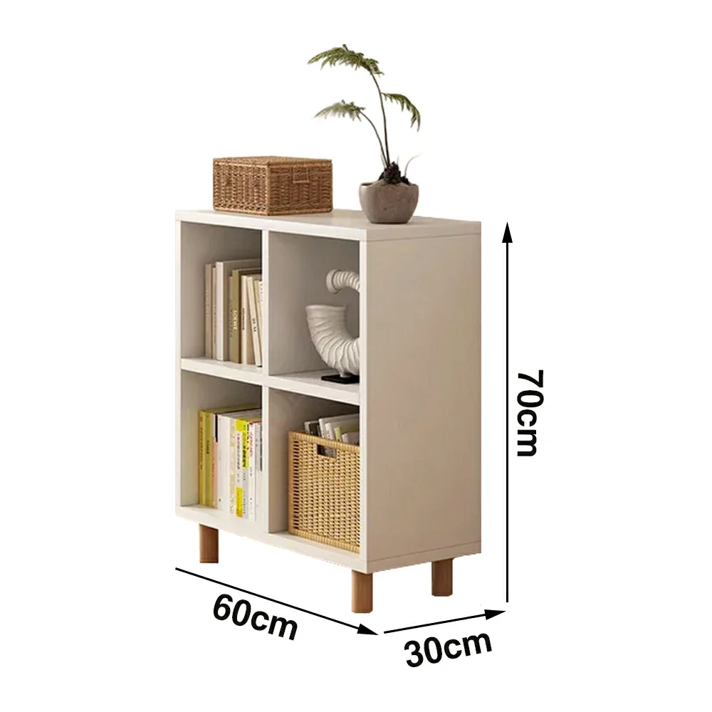 LIVARA Solid Wood Storage Cabinet with Legs - 4/6-Cube Organiser, Sturdy Open Shelving for Living Room & Bedroom - Warm White - Image 6