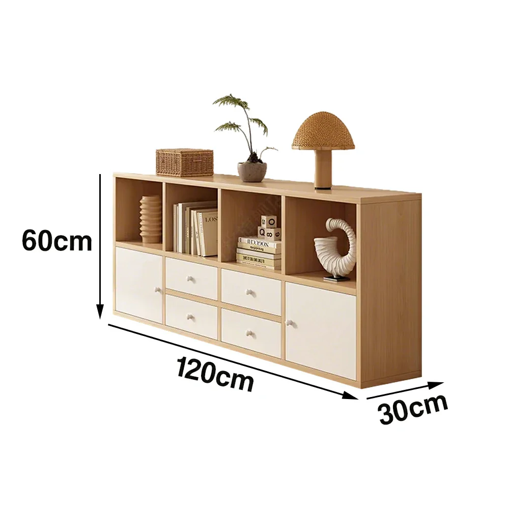 LIVARA Storage Cabinet with Doors & Drawers - 6/8-Cube Organiser, Large Capacity Shelving for Living Room & Bedroom - Beech - Image 10