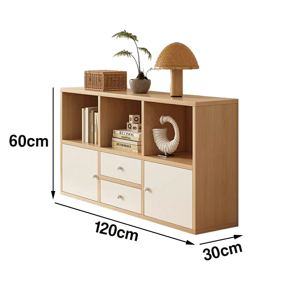 LIVARA Storage Cabinet with Doors & Drawers - 6/8-Cube Organiser, Large Capacity Shelving for Living Room & Bedroom - Beech - Image 5