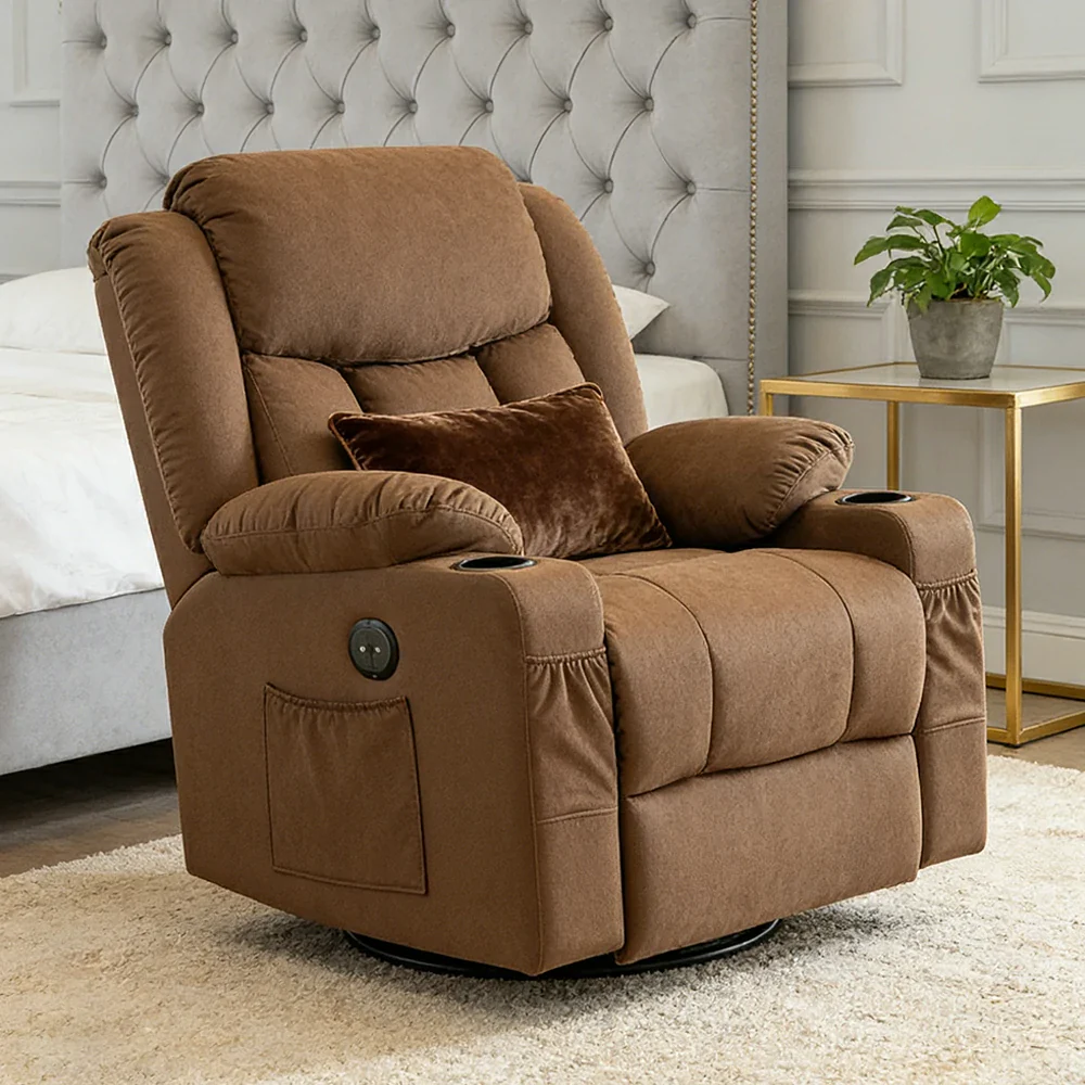 LIVARA Electric Assist Sofa, Smooth Lift-Up Support for Easy Standing, Durable Upholstery, Steel Frame, Wide Footrest Design - Brown - Image 2