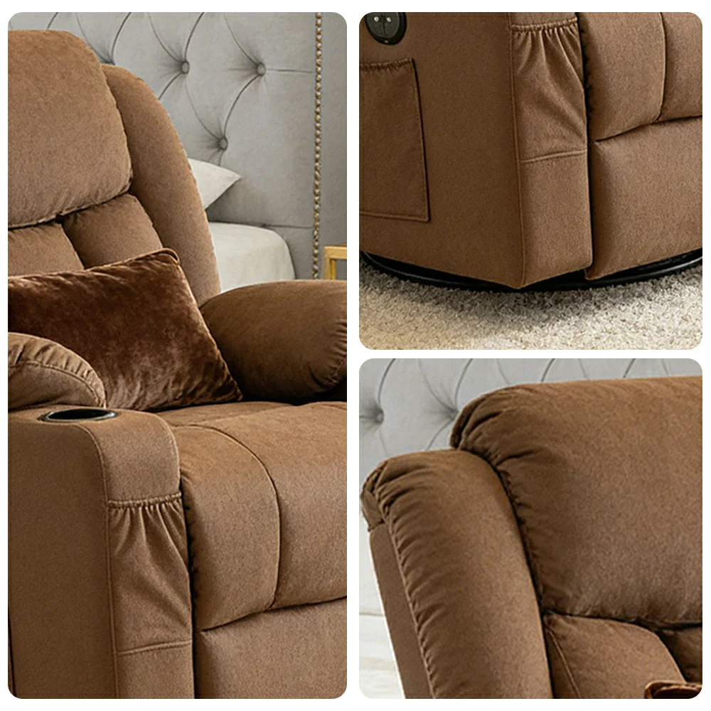 LIVARA Electric Assist Sofa, Smooth Lift-Up Support for Easy Standing, Durable Upholstery, Steel Frame, Wide Footrest Design - Brown - Image 3