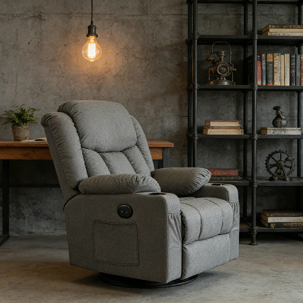 LIVARA Electric Assist Sofa, Smooth Lift-Up Support for Easy Standing, Durable Upholstery, Steel Frame, Wide Footrest Design - Grey - Image 2