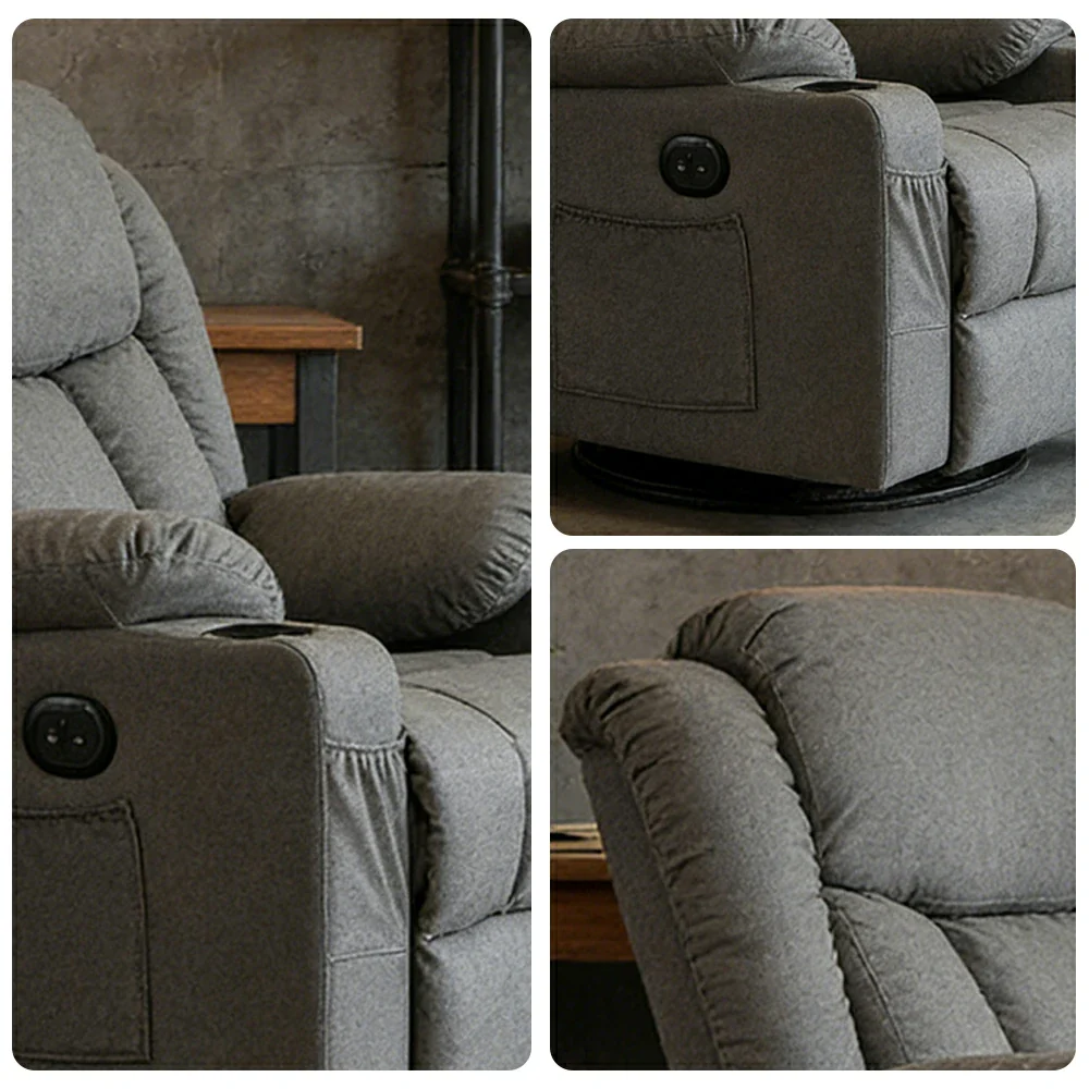 LIVARA Electric Assist Sofa, Smooth Lift-Up Support for Easy Standing, Durable Upholstery, Steel Frame, Wide Footrest Design - Grey - Image 3