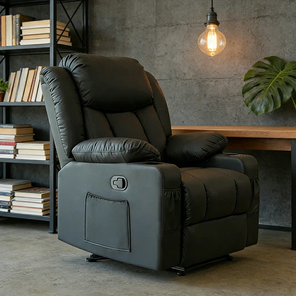 LIVARA Electric Assist Sofa, Smooth Lift-Up Support for Easy Standing, Durable Upholstery, Steel Frame, Wide Footrest Design - Black - Image 2