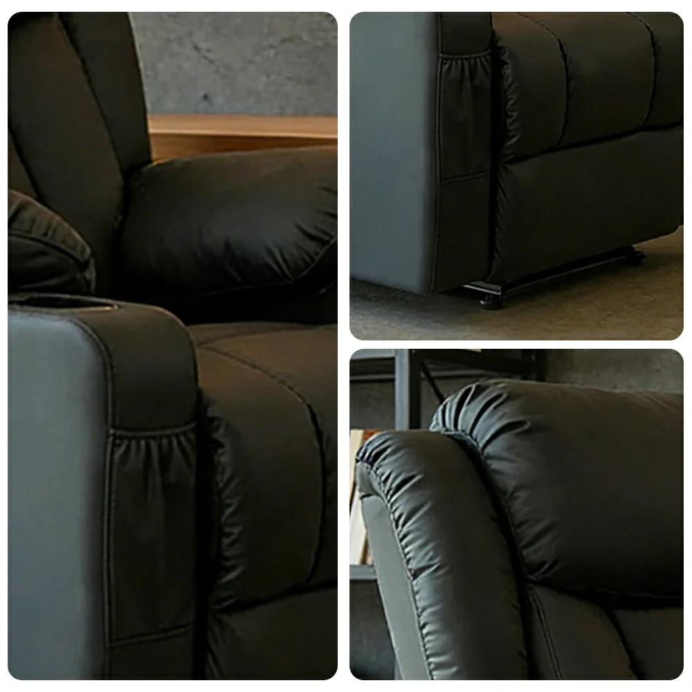 LIVARA Electric Assist Sofa, Smooth Lift-Up Support for Easy Standing, Durable Upholstery, Steel Frame, Wide Footrest Design - Black - Image 3