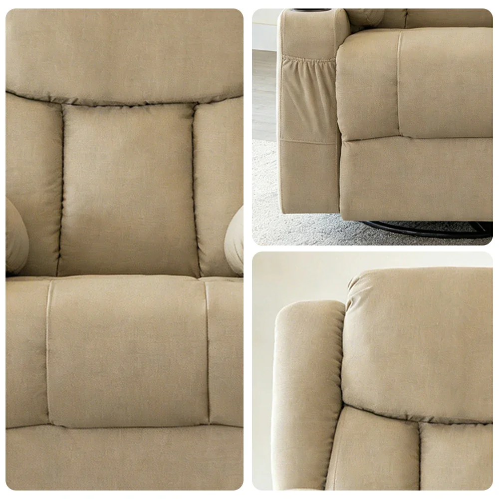 LIVARA Electric Assist Sofa, Smooth Lift-Up Support for Easy Standing, Durable Upholstery, Steel Frame, Wide Footrest Design - Beige - Image 3