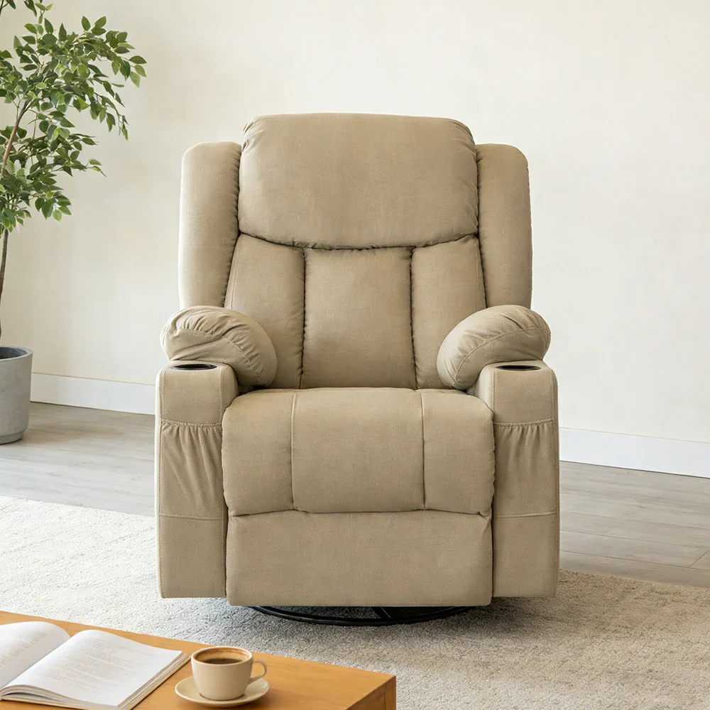 LIVARA Electric Assist Sofa, Smooth Lift-Up Support for Easy Standing, Durable Upholstery, Steel Frame, Wide Footrest Design - Beige - Image 4