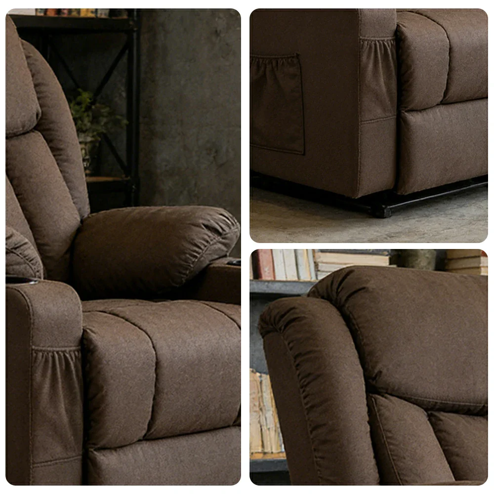 LIVARA Electric Assist Sofa, Smooth Lift-Up Support for Easy Standing, Durable Upholstery, Steel Frame, Wide Footrest Design - Coffee - Image 3
