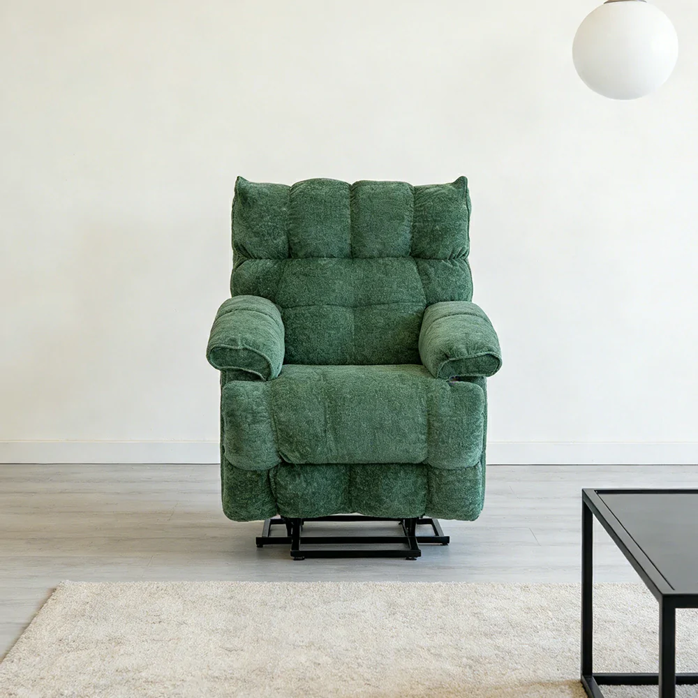 LIVARA Electric Assist Sofa, Smooth Lift Support, Soft Chenille Upholstery, Alloy Frame, Extended Footrest Comfort - Green - Image 4