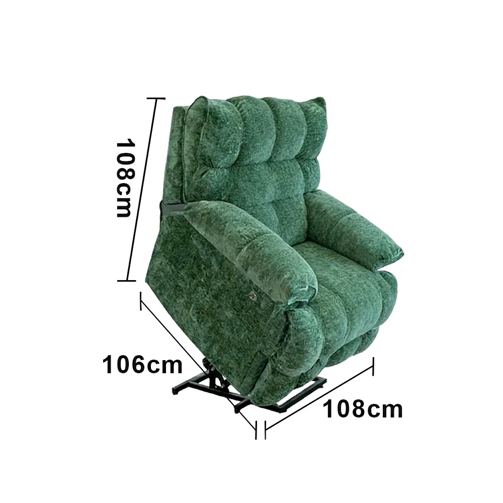 LIVARA Electric Assist Sofa, Smooth Lift Support, Soft Chenille Upholstery, Alloy Frame, Extended Footrest Comfort - Green - Image 5