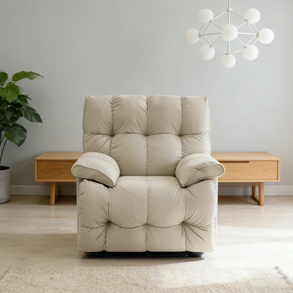 LIVARA Electric Assist Sofa, Smooth Lift Support, Cat-Scratch Resistant Upholstery, Alloy Frame, Extended Footrest Comfort - Beige - Image 4